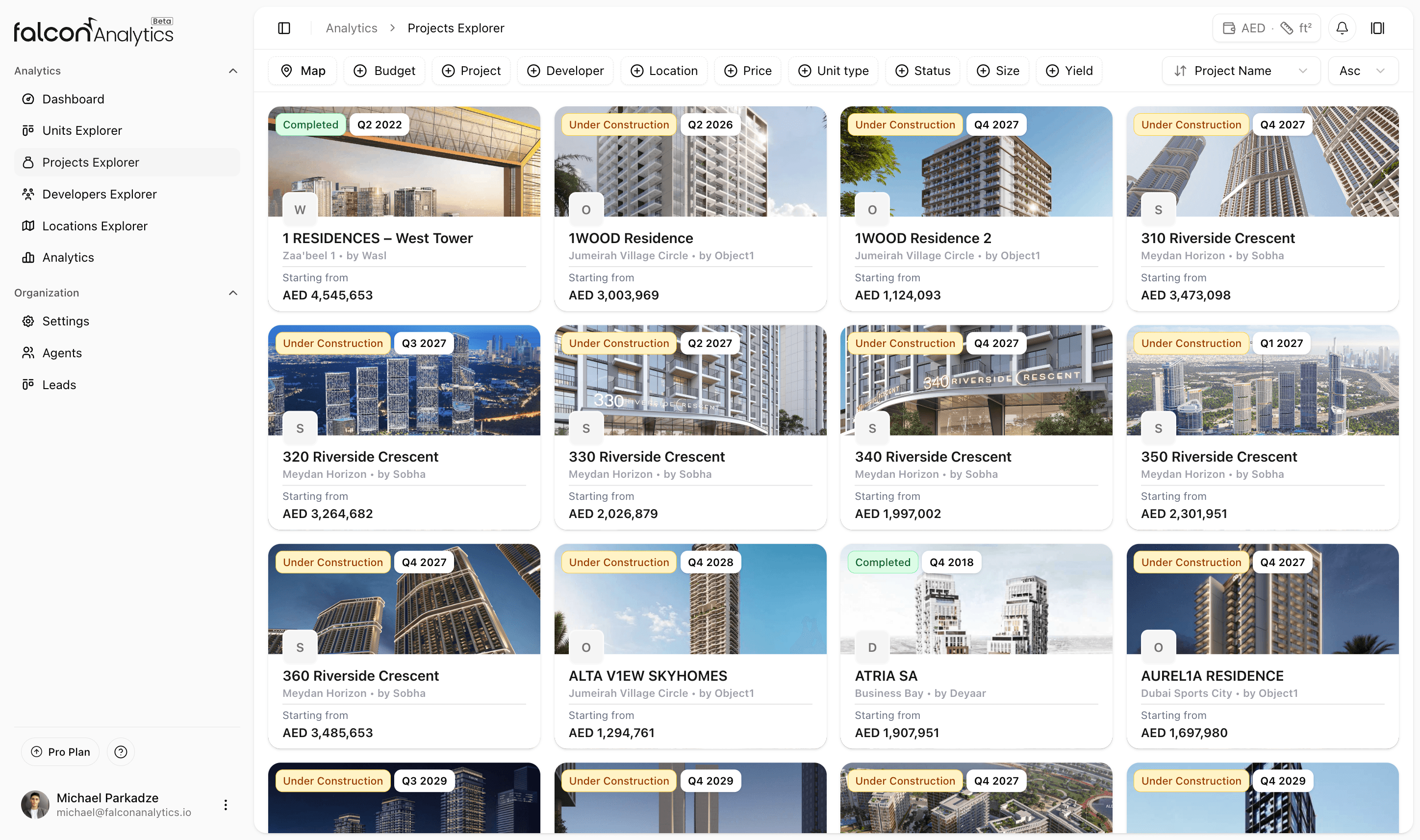 Falcon Analytics product preview
